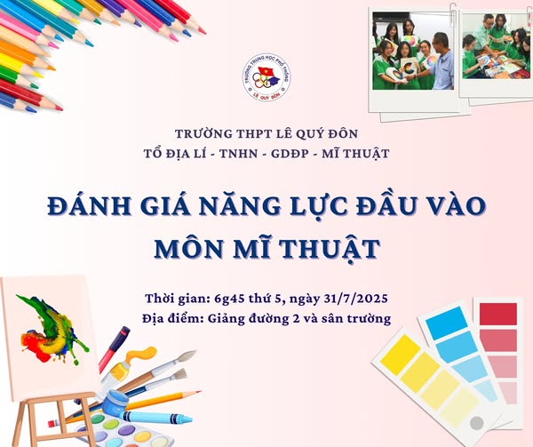 Thông tin bổ sung về bài đánh giá năng lực môn Mĩ thuật