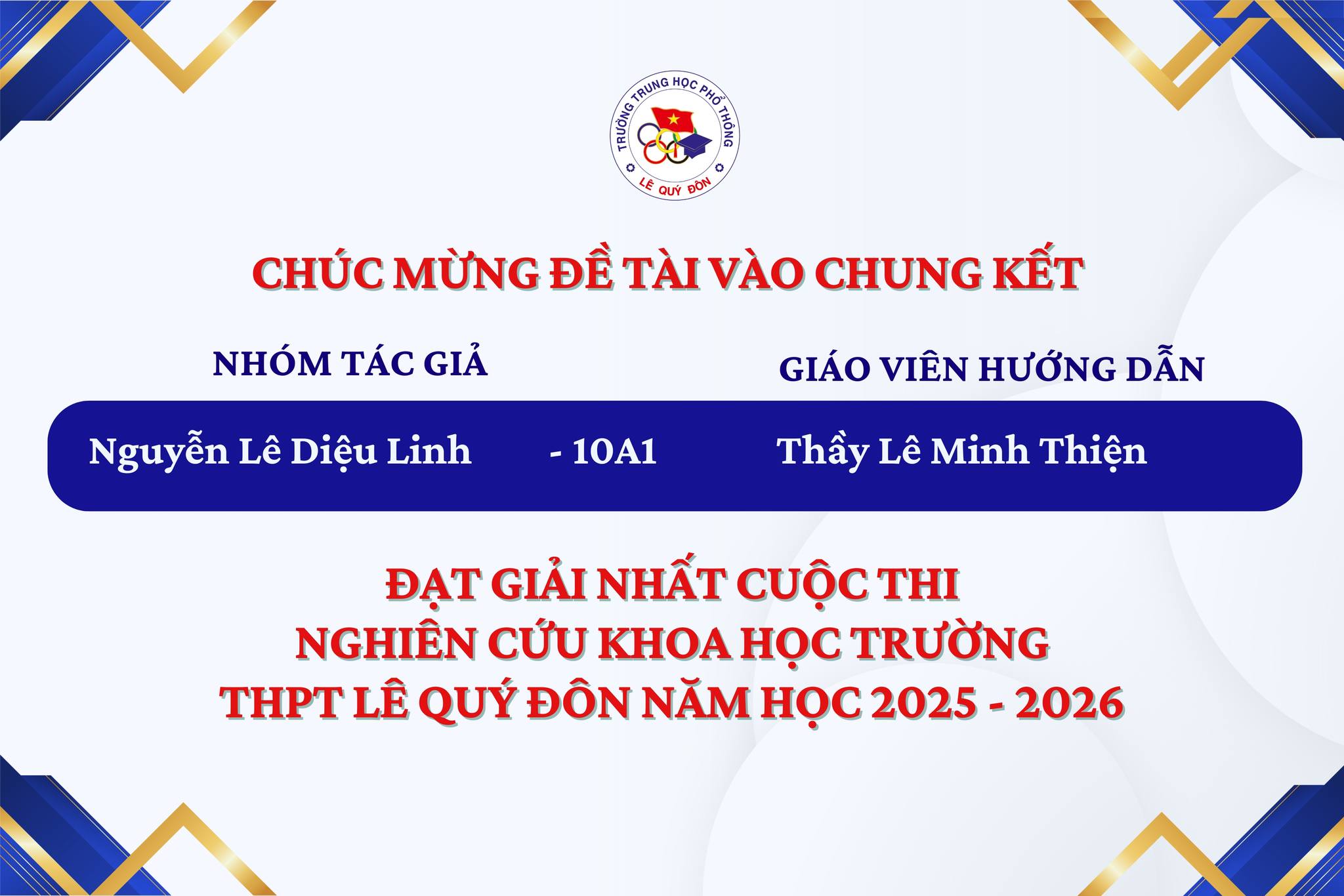 Vòng chung kết cuộc thi nghiên cứu khoa học cấp trường năm học 2025 – 2026